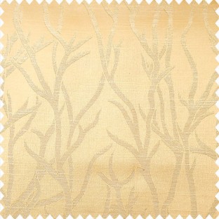 Gold color natural designs texture finished surface sea plants flowing pattern polyester main curtain